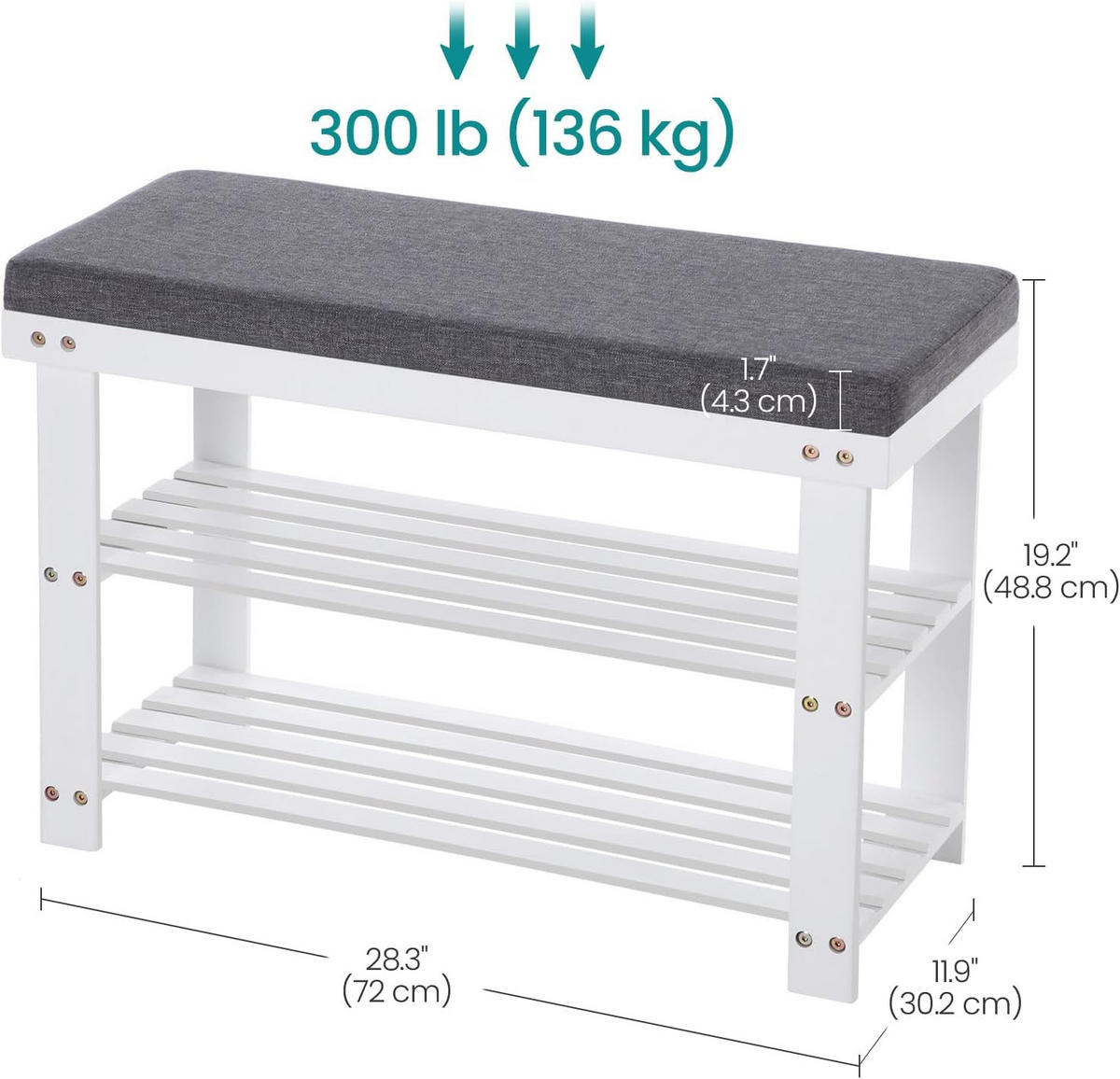 REGÁL NA BOTY, bílá, barvy jasanu, 71/49/29 cm - bílá/barvy jasanu, Basics, kompozitní dřevo/přírodní materiály (71/49/29cm)