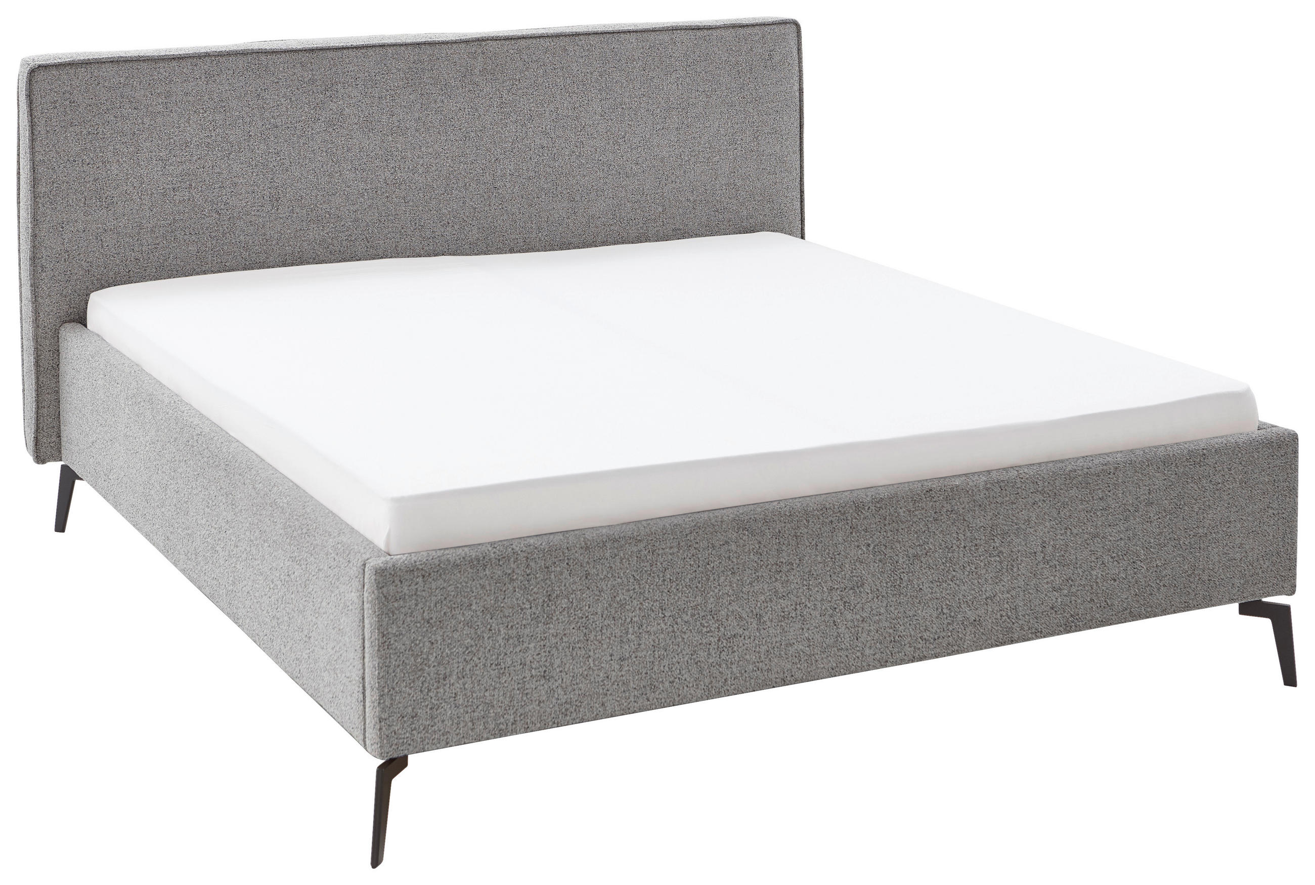POLSTERBETT 160/200 cm,  in Grau, Lattenrost, Bettkasten,  - Birkefarben/Buchefarben, Design, Holz/Textil (160/200cm) - home24