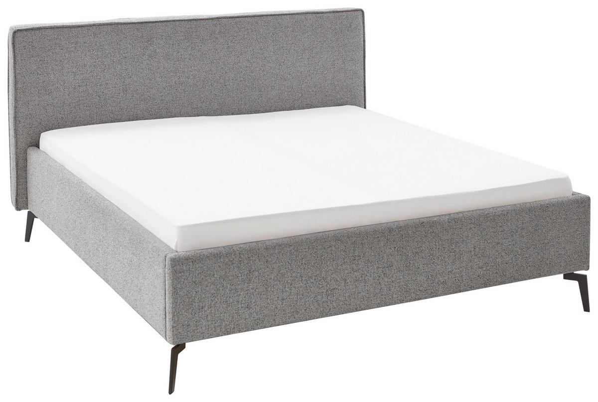 POLSTERBETT 160/200 cm  Grau  - Birkefarben/Buchefarben, Design, Holz/Textil (160/200cm) - home24