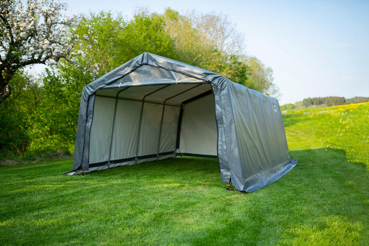 ZELTGARAGE - Grau, Basics, Kunststoff (370/260/490cm)