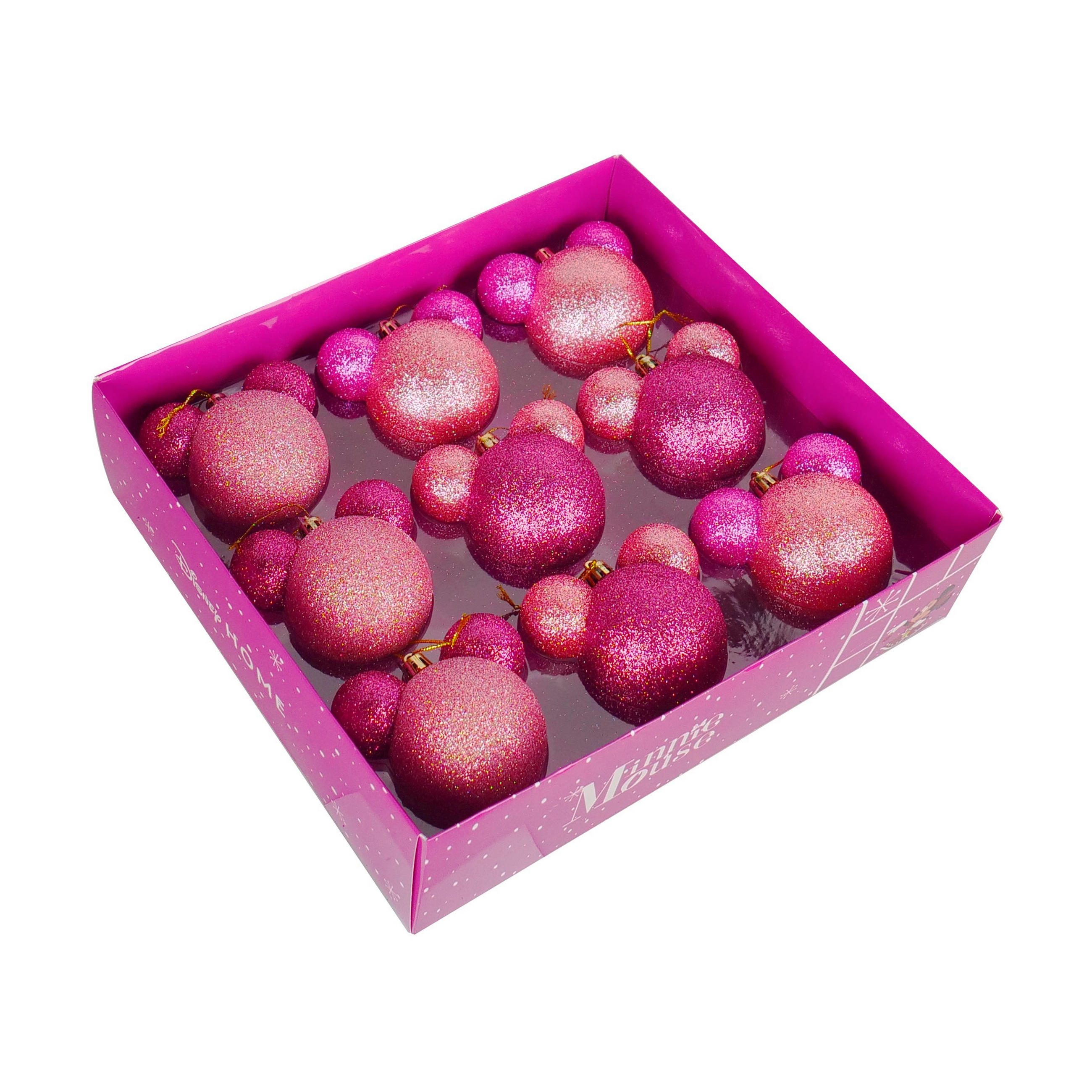 CHRISTBAUMKUGEL-SET  - Pink/Rosa, Trend, Kunststoff - Disney