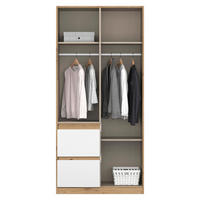 GARDEROB MED GÅNGJÄRN 91/197/54 cm 2-dörrar - vit/ek Artisan, Basics, trämaterial (91/197/54cm) - Rauch Möbel