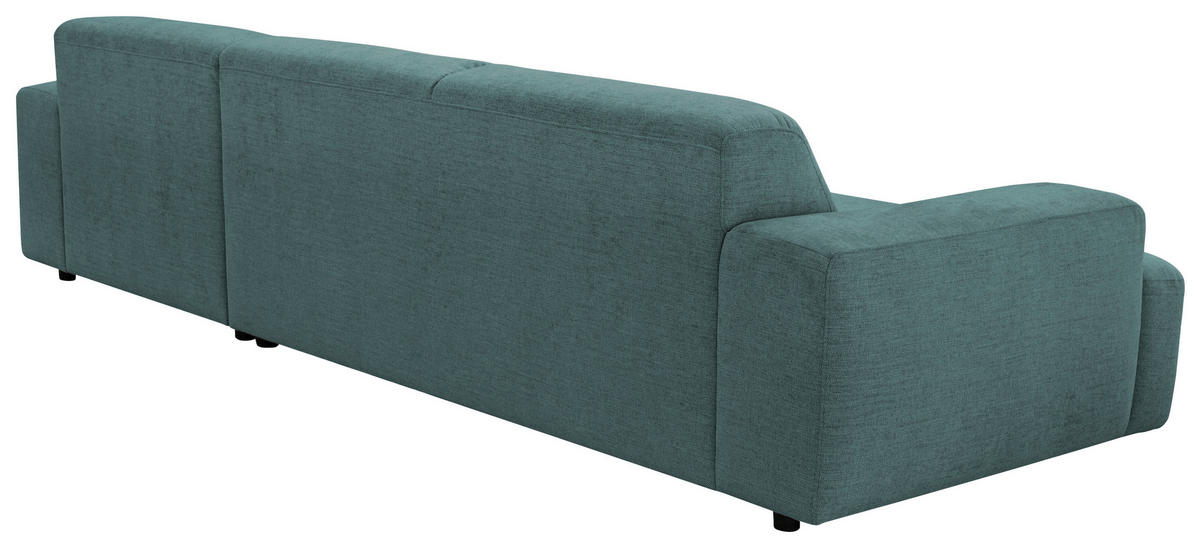 ECKSOFA 294/184 cm  in Flachgewebe Petrol Rücken echt  294/184 cm  - Petrol/Schwarz, KONVENTIONELL, Kunststoff/Textil (294/184cm) - Hom`in