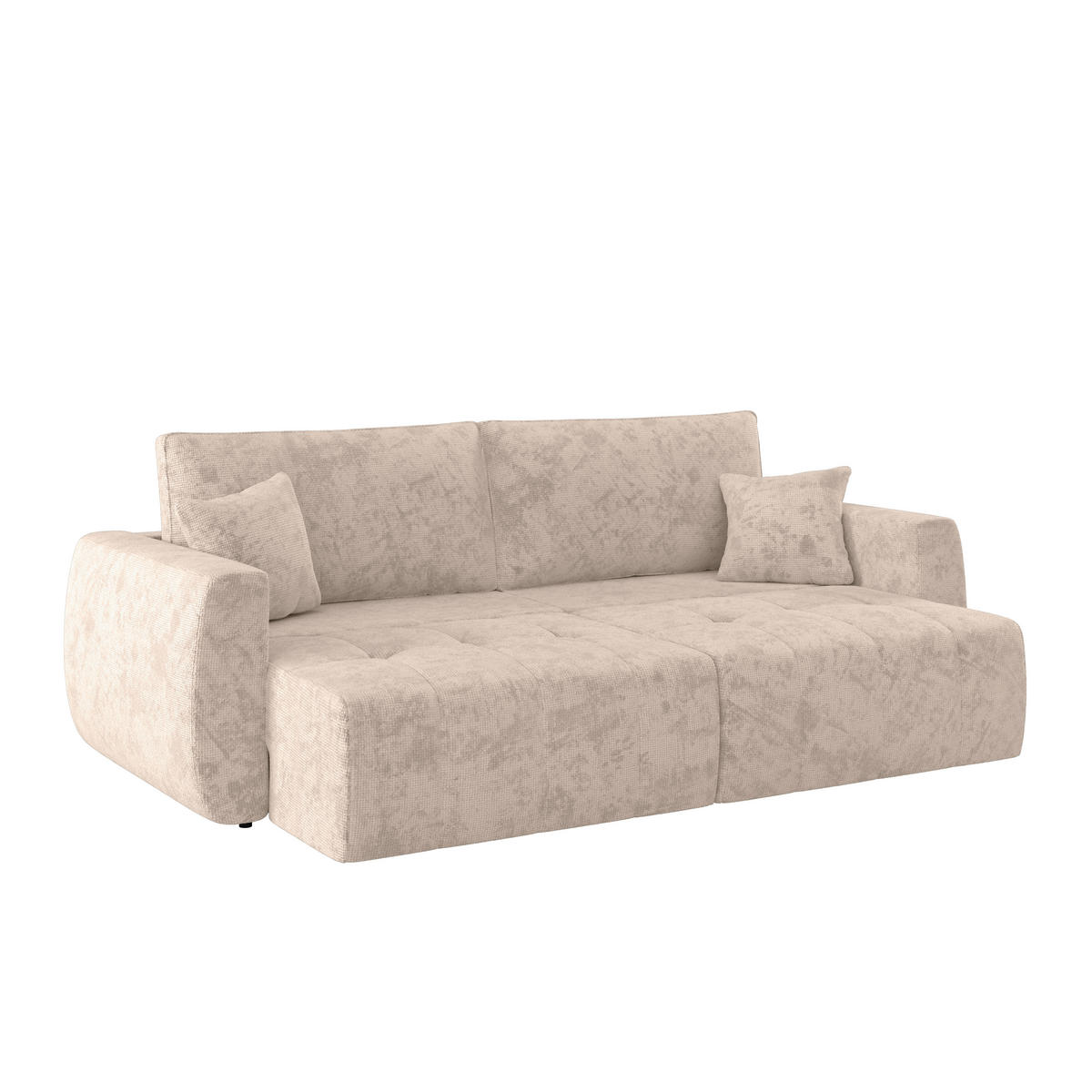 SCHLAFSOFA  mit Stoffauswahl Webstoff Creme  - Creme/Schwarz, MODERN, Holz/Textil (245/74-90/104cm) - MID.YOU