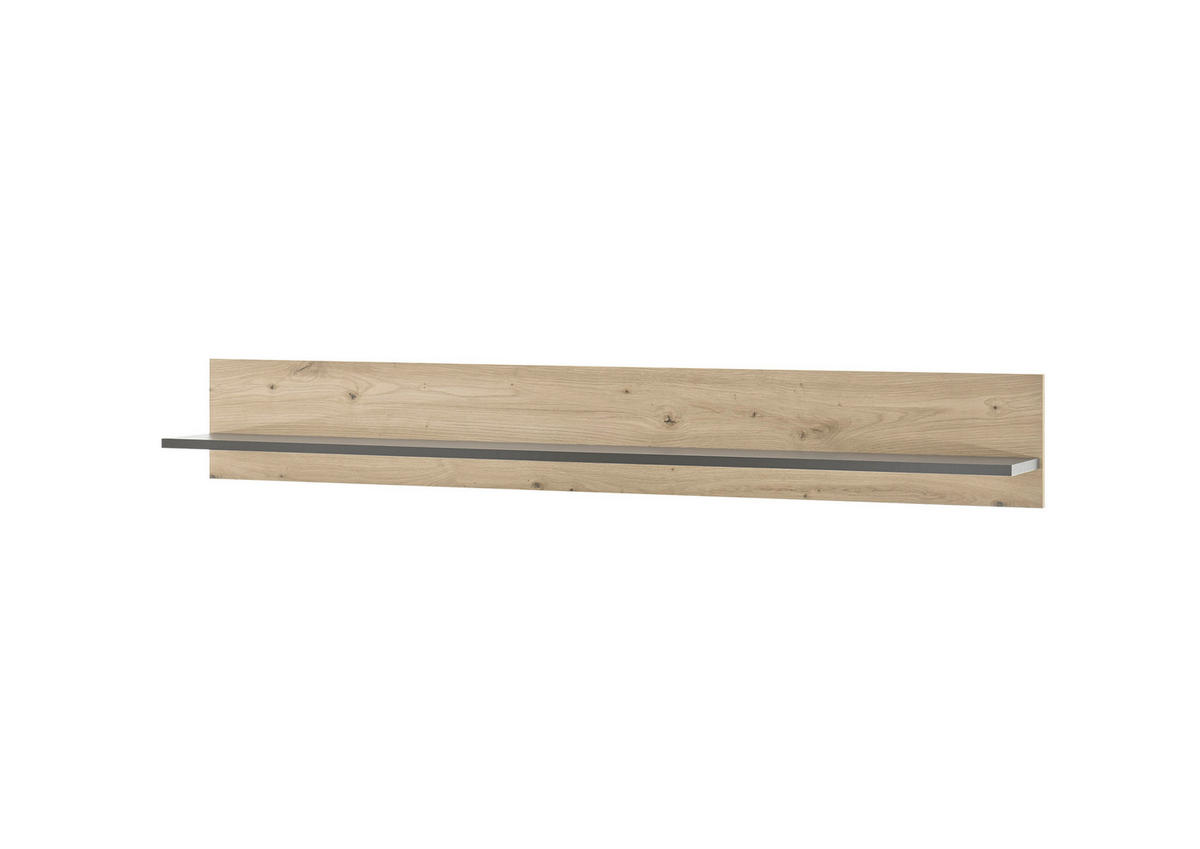 WOHNWAND 4-teilig  in Eiche Artisan, Graphitfarben  290/194/40 cm  - Graphitfarben/Eiche Artisan, Design, Glas/Holzwerkstoff (290/194/40cm) - MID.YOU