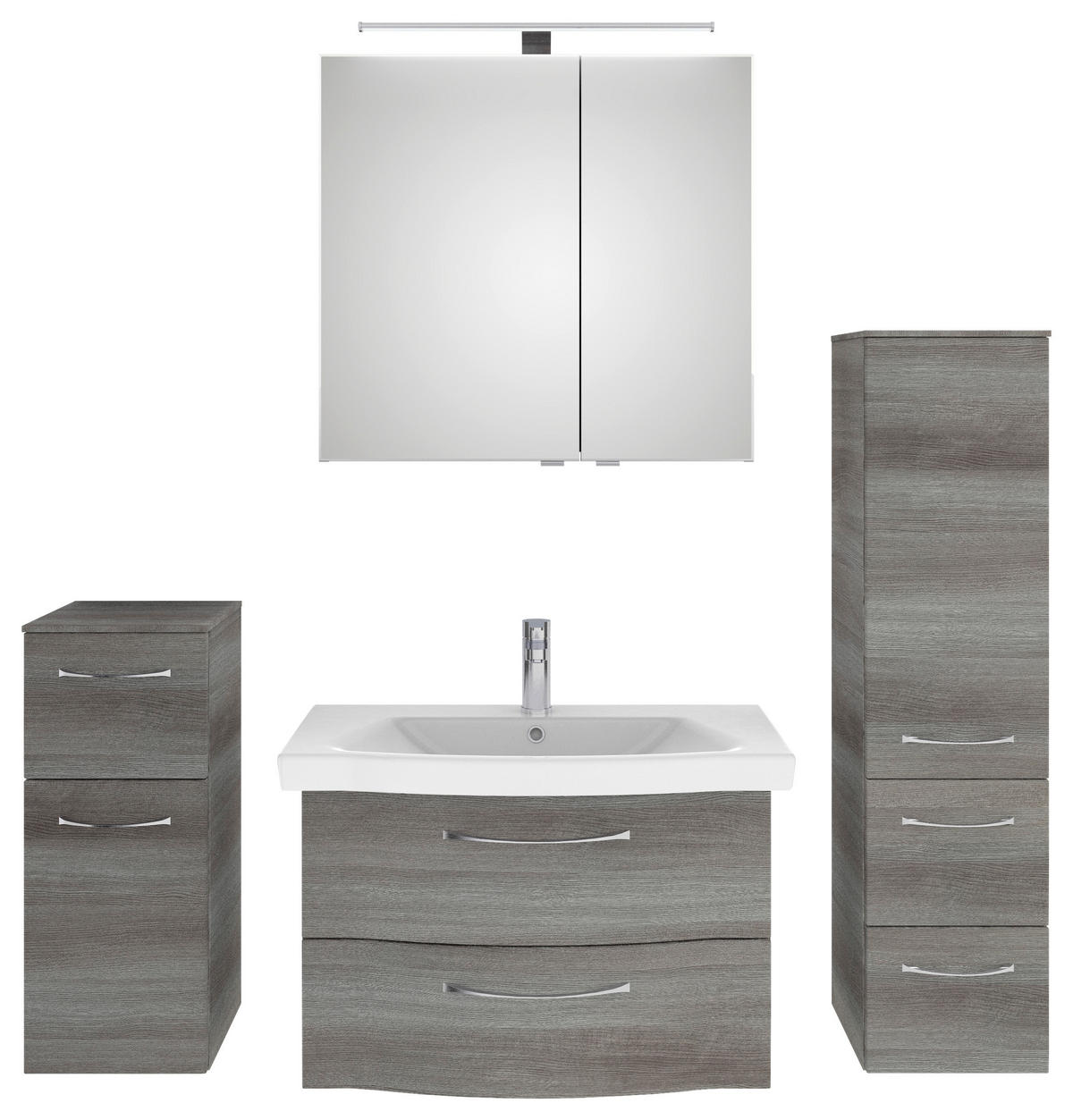 BADEZIMMER 5-teilig  in 142 cm  - Chromfarben/Graphitfarben, KONVENTIONELL, Glas/Keramik (142cm) - Pelipal