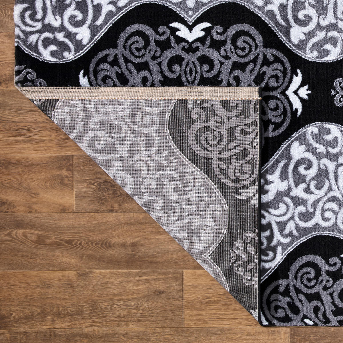VINTAGE-TEPPICH 120/170 cm Eleysa Grau, Schwarz, Weiß  - Schwarz/Weiß, LIFESTYLE, Textil (120/170cm)