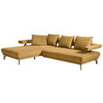 ECKSOFA in Mikrofaser Gelb  - Gelb/Schwarz, Design, Textil/Metall (224/305cm) - Dieter Knoll