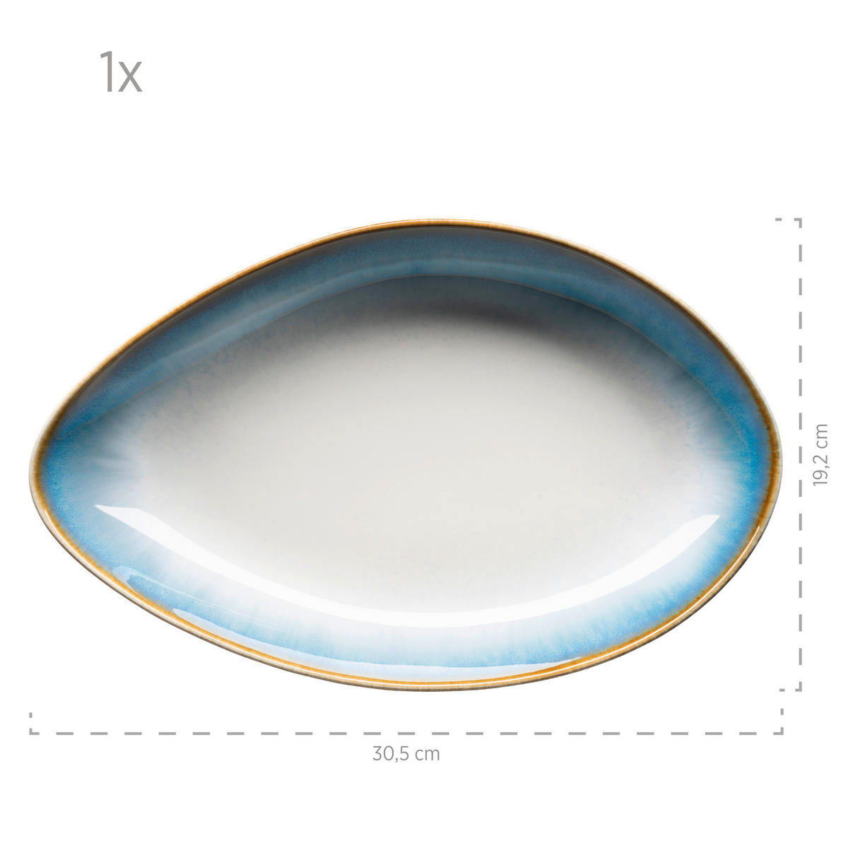 SCHÜSSELSET 2-teilig La Sinfonia   - Weiß/Hellblau, Basics, Keramik (35/9,7/24cm) - Mäser