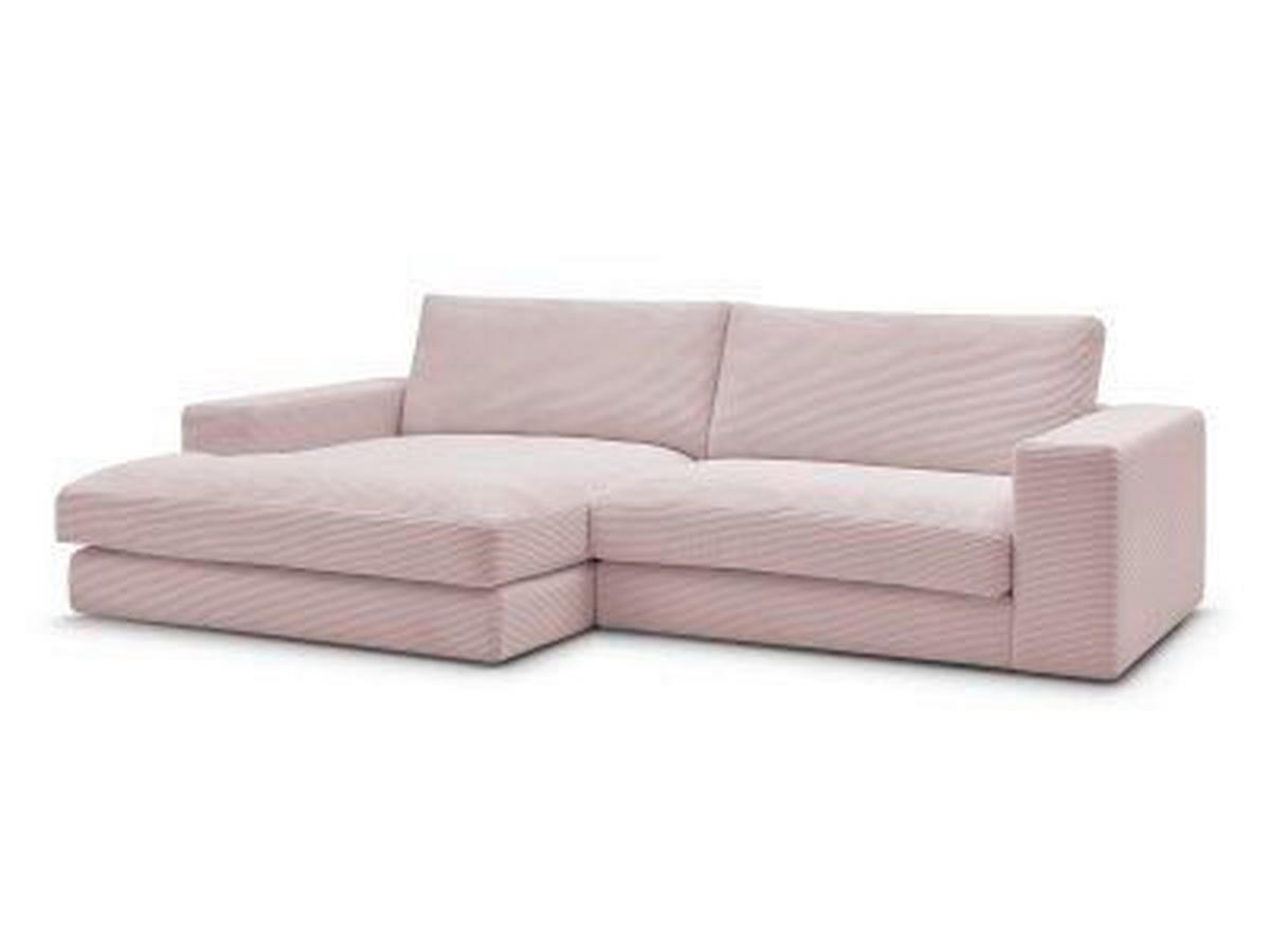 ECKSOFA  LEONARD Violett Cord  - Violett/Schwarz, MODERN, Kunststoff/Textil (159/274cm)