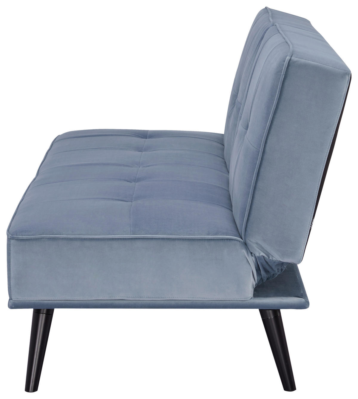 SCHLAFSOFA  in Samt Hellblau  - Schwarz/Hellblau, Trend, Holz/Textil (191/81/81cm) - Ti'me