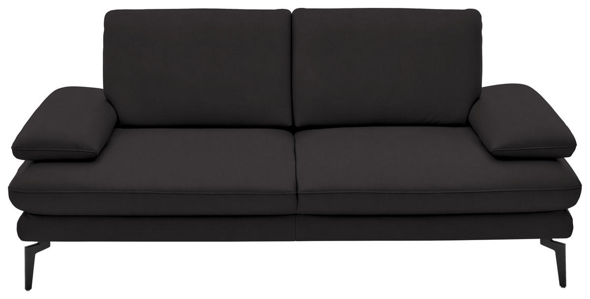 2,5-SITZER in Echtleder Dunkelbraun  - Dunkelbraun/Schwarz, Design, Leder/Metall (196/86/104cm) - Dieter Knoll