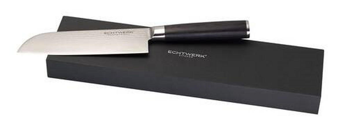 NÔŽ SANTOKU  - čierna/farba ušľachtilej ocele, Modern, kov/drevo (30,5cm) - Echtwerk