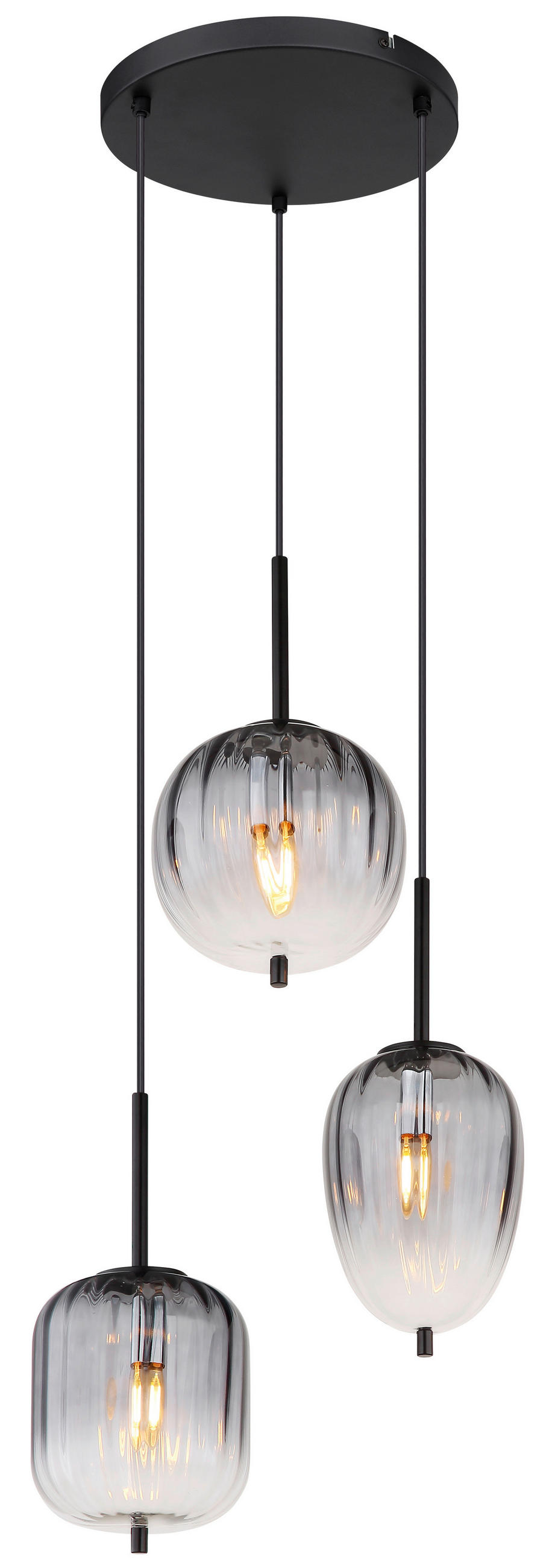 HÄNGELEUCHTE 46/120 cm  - Klar/Schwarz, Design, Glas/Kunststoff (46/120cm)