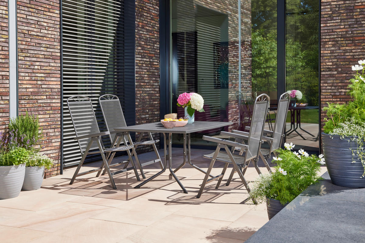 KLAPPSESSEL-SET in Metall Anthrazit  - Anthrazit, Basics, Metall (65/103/60cm) - Siena Garden