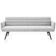 SITZBANK 216/86/68 cm Cord Grauweiß Metall  - Grauweiß/Schwarz, Design, Textil/Metall (216/86/68cm) - Dieter Knoll