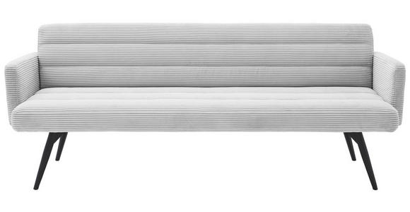 SITZBANK 216/86/68 cm Cord Grauweiß Metall  - Grauweiß/Schwarz, Design, Textil/Metall (216/86/68cm) - Dieter Knoll
