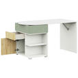 JUGENDSCHREIBTISCH 140/60/72,5 cm  - Salbeigrün/Weiß, KONVENTIONELL, Holzwerkstoff (140/60/72,5cm) - Cantus