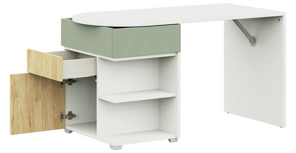 JUGENDSCHREIBTISCH 140/60/72,5 cm - Salbeigrün/Weiß, KONVENTIONELL, Holzwerkstoff (140/60/72,5cm) - Cantus