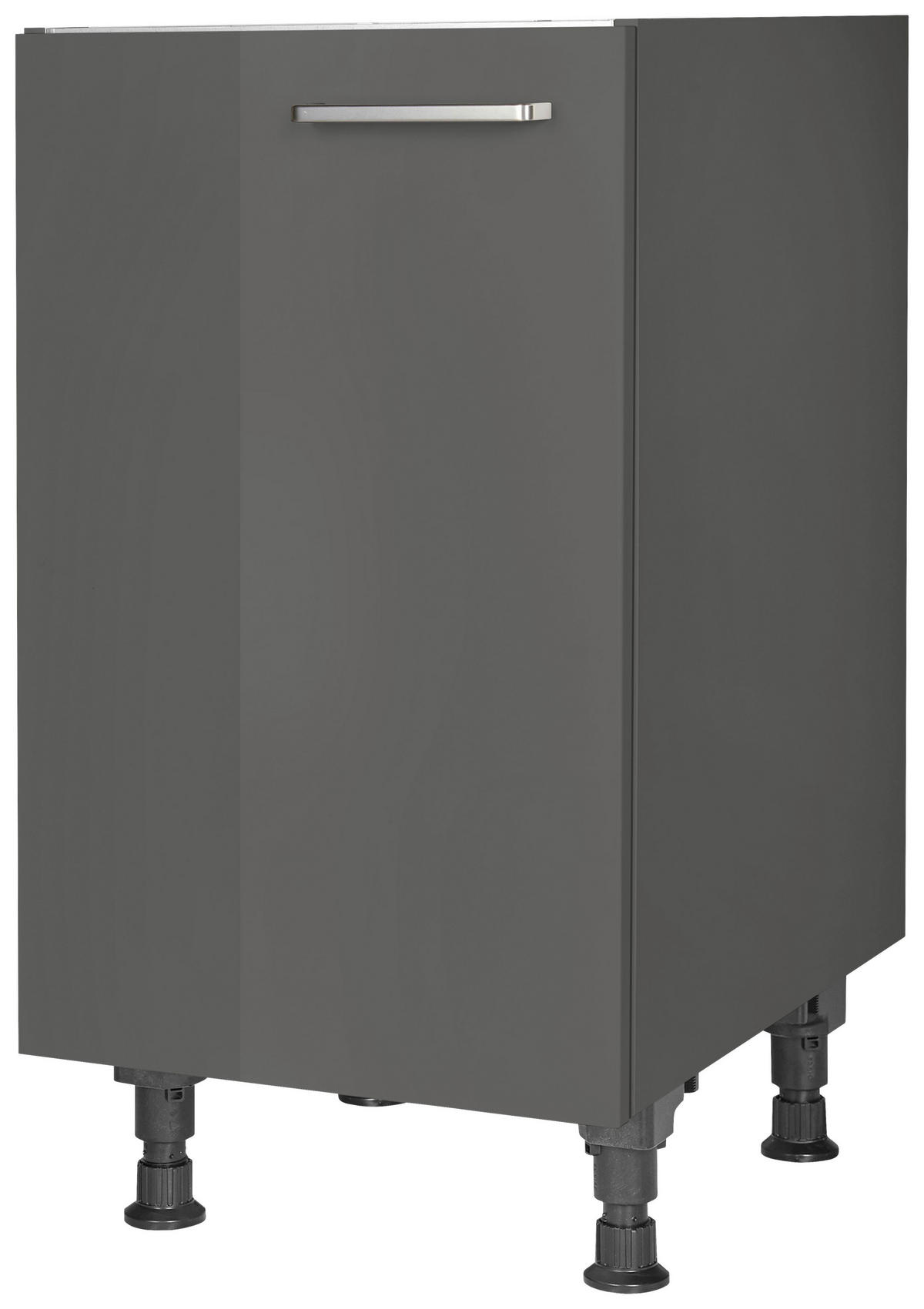 SPÜLENUNTERSCHRANK 45/87/56 cm  in Schieferfarben  - Schieferfarben/Edelstahlfarben, MODERN, Holzwerkstoff/Metall (45/87/56cm) - Nobilia