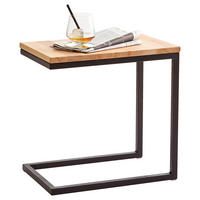 BEISTELLTISCH 30/45/45 cm Kernbuche massiv Schwarz, Buchefarben rechteckig  - Buchefarben/Schwarz, Natur, Holz/Metall (30/45/45cm) - Xora