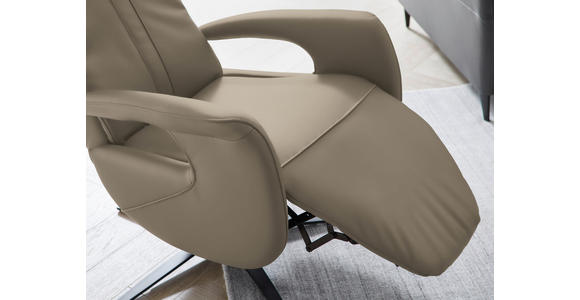 RELAXSESSEL in Leder Greige  - Greige/Schwarz, Design, Leder/Metall (71/112/83cm) - Dieter Knoll