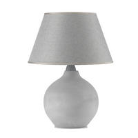 STOLNÁ LAMPA, E27, 40/52 cm  - sivá, Konventionell, textil/keramika (40/52cm)