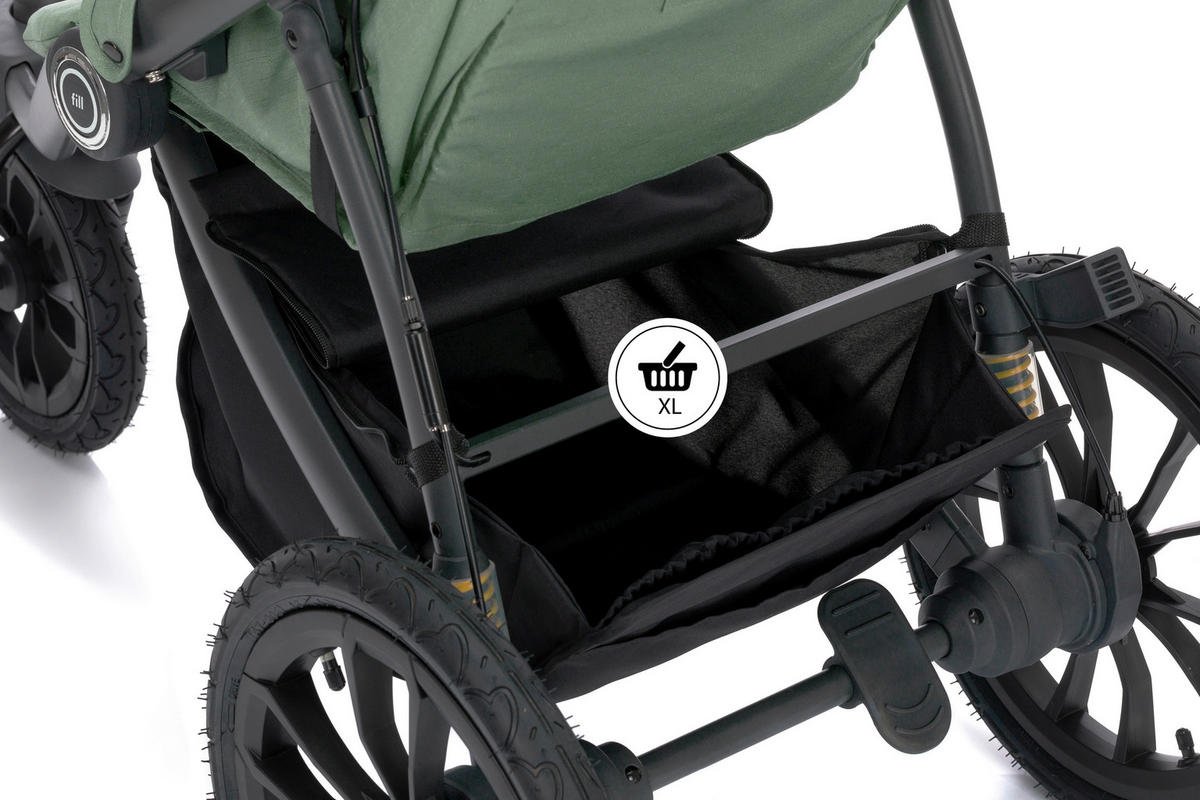JOGGER Set Jogger Run  - Schwarz/Olivgrün, Basics, Textil/Metall (125/57/107cm) - Fillikid