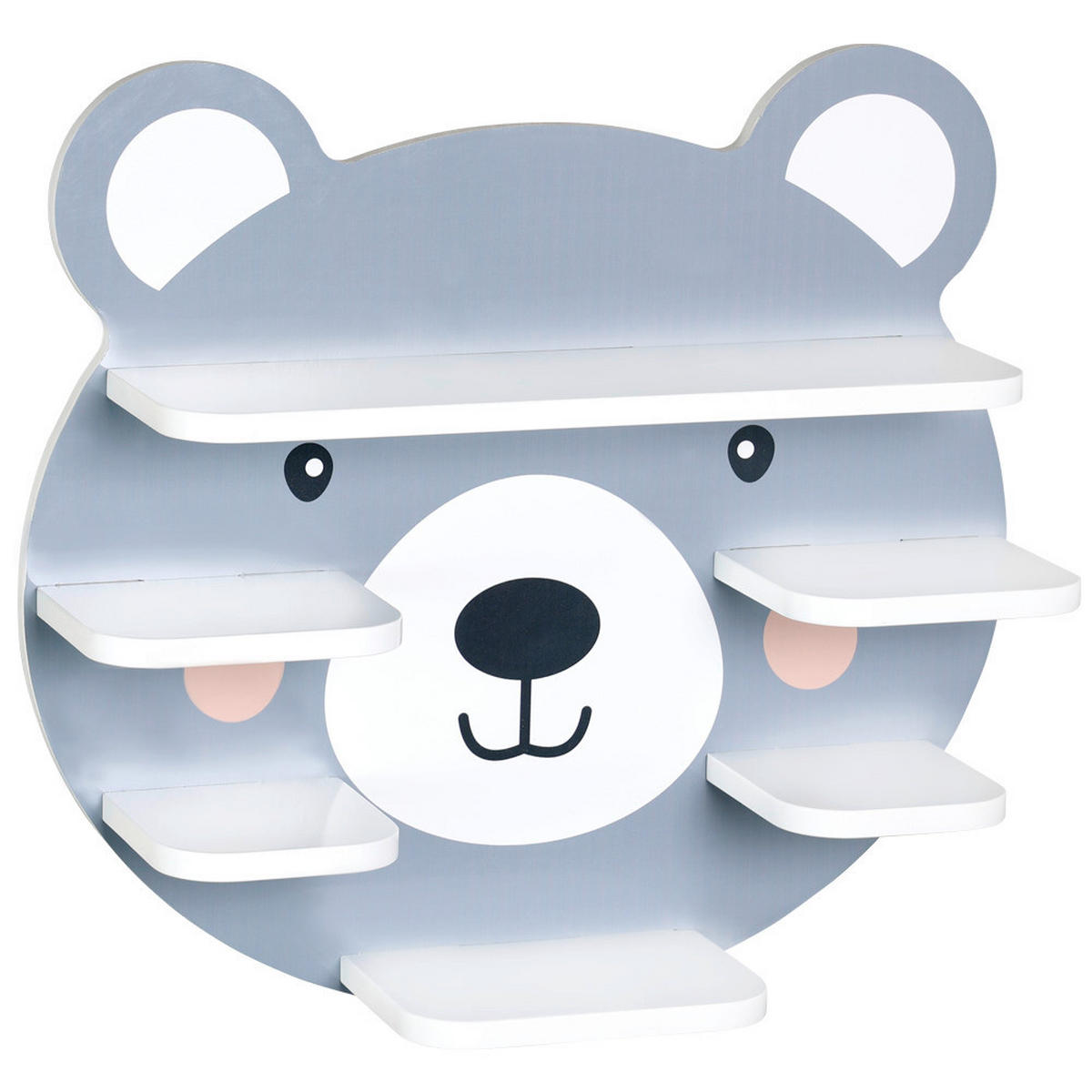 REGAL FÜR TONIBOX UND FIGUREN 45/42/12 cm  - Weiß/Grau, Basics, Holzwerkstoff (45/42/12cm) - Kesper