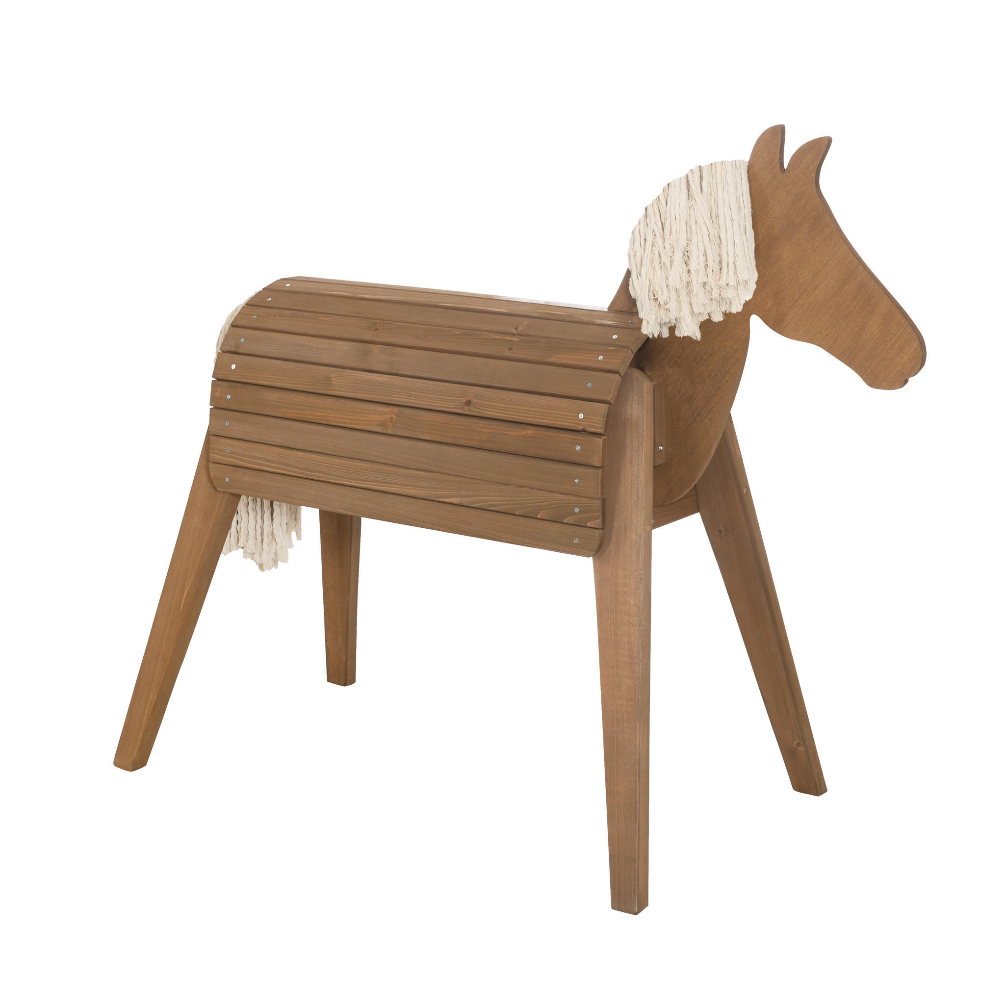 HOLZPFERD - Teakfarben, Basics, Holz (64/123/151cm) - Roba