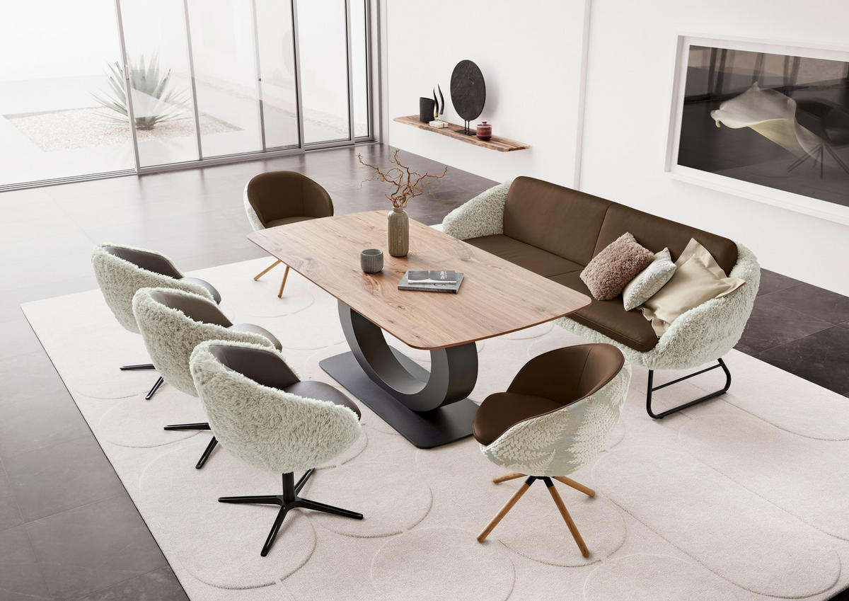 SITZBANK 219/87/78 cm  in Beige, Olivgrün  - Beige/Schwarz, Design, Leder/Textil (219/87/78cm) - Koinor