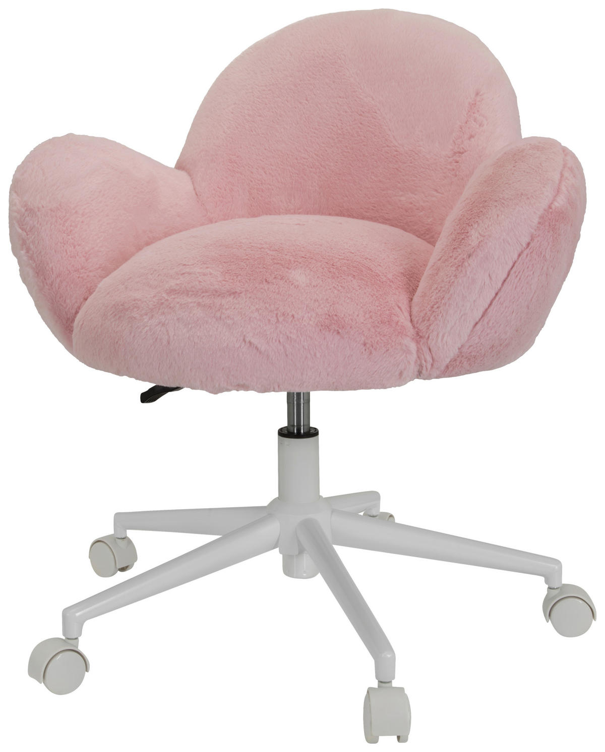 SNURRSTOL FÖR UNGDOMAR  i plysch rosa  - vit/rosa, Modern, metall/textil (65/79/64cm) - MID.YOU