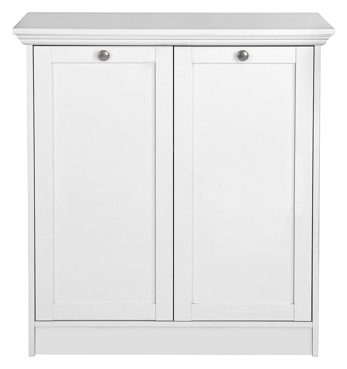 KOMMODE  in 80/90/35 cm  - Silberfarben/Weiß, LIFESTYLE, Holzwerkstoff/Metall (80/90/35cm) - Carryhome