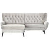ECKSOFA in Cord Creme  - Creme/Schwarz, Design, Holz/Textil (165/237cm) - Stylife