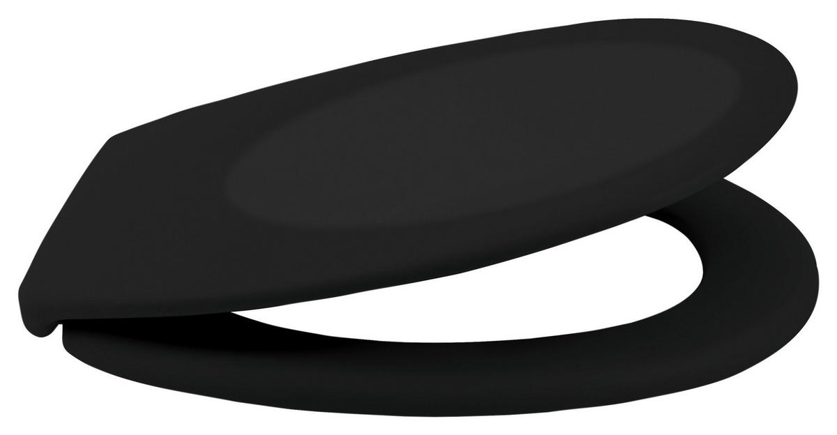 WC-SITZ Schwarz  - Schwarz, KONVENTIONELL, Kunststoff (5,5/38cm) - Spirella