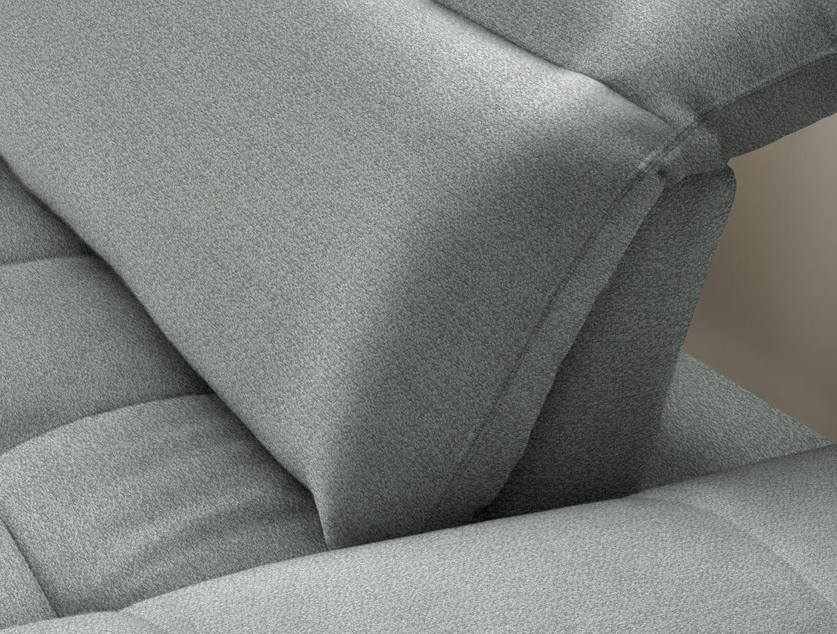 ECKSOFA in Chenille Hellgrau  - Hellgrau/Schwarz, Design, Textil/Metall (179-202/288cm) - Stylife