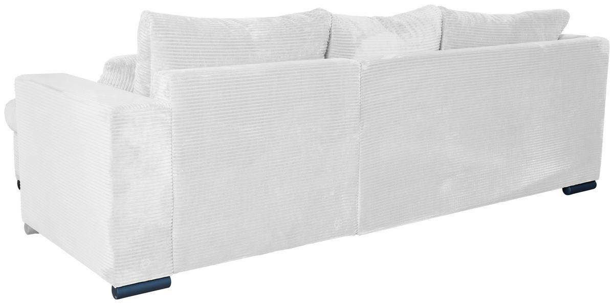 ECKSOFA Perlmutt Cord Zierkissen, Rückenkissen, Bettkasten, Schlaffunktion, Rücken echt, Liegefläche im Originalstoff  - Perlmutt/Schwarz, KONVENTIONELL, Textil/Metall (258/168cm) - Carryhome