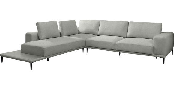 ECKSOFA  in Leinwand Hellgrau  271/318 cm  - Hellgrau/Schwarz, Design, Textil/Metall (271/318cm) - Belluti