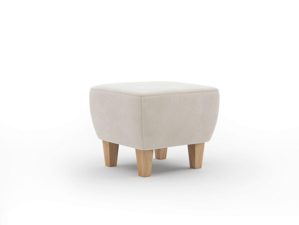 HOCKER in Textil Creme  - Eichefarben/Creme, Konventionell, Holz/Textil (56/46/56cm) - Sit & More