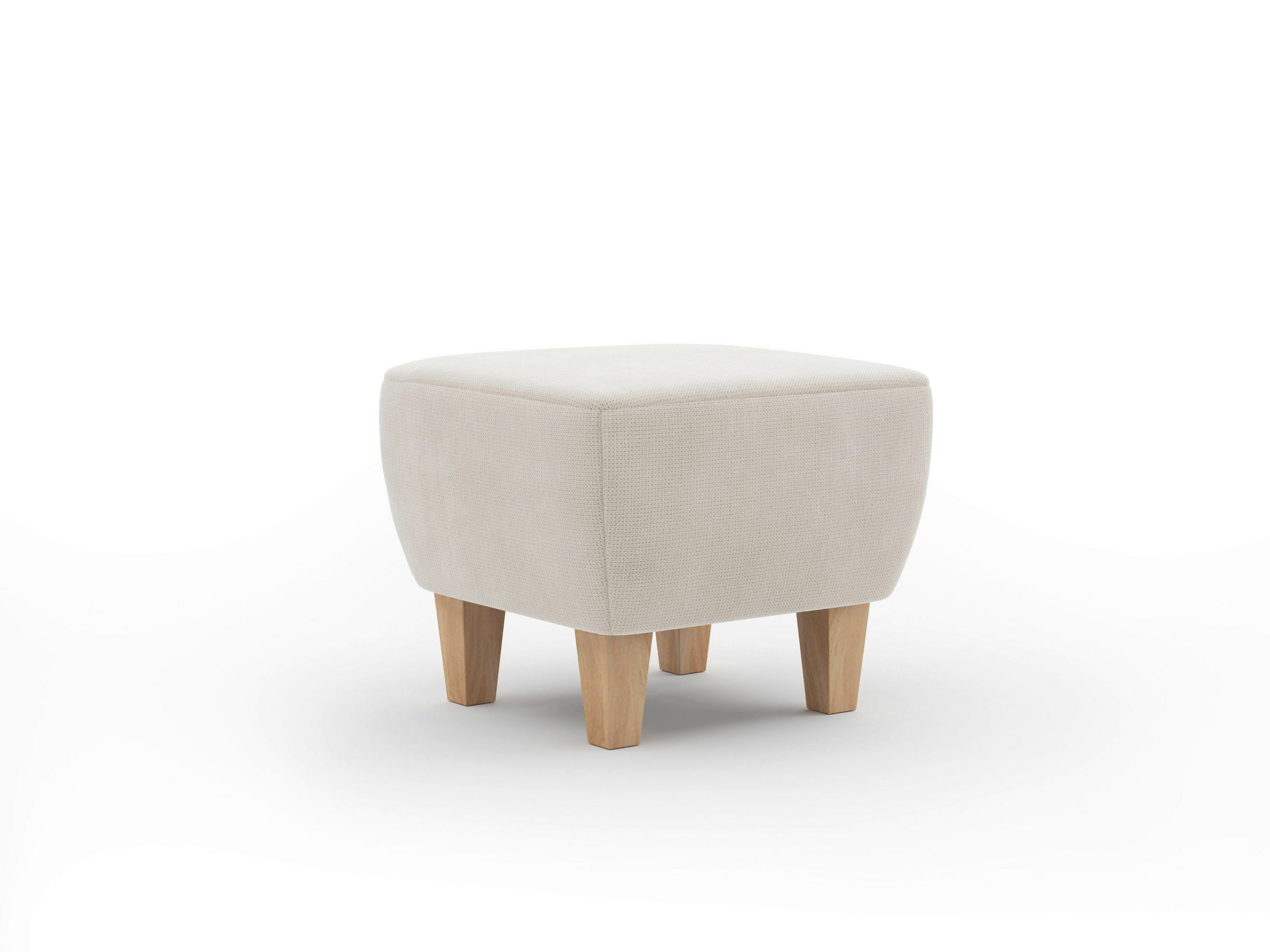 Thumbnail - Sit & More Hocker Viva V, Creme, Textil, Buche, massiv, quadratisch, 56x46x56 cm, Goldenes M, Oeko-Tex® Standard 100, Ma...
