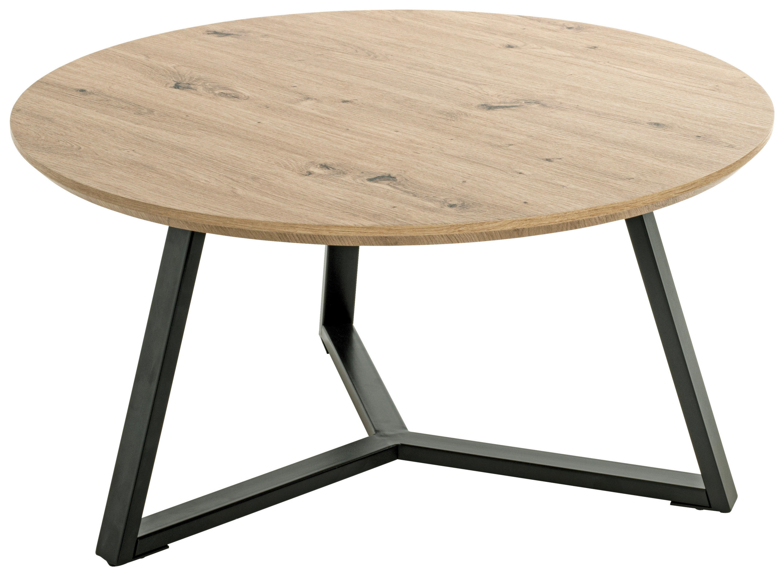 COUCHTISCH in Metall, Holzwerkstoff 80/80/41 cm  - Eichefarben/Schwarz, Design, Holzwerkstoff/Metall (80/80/41cm)