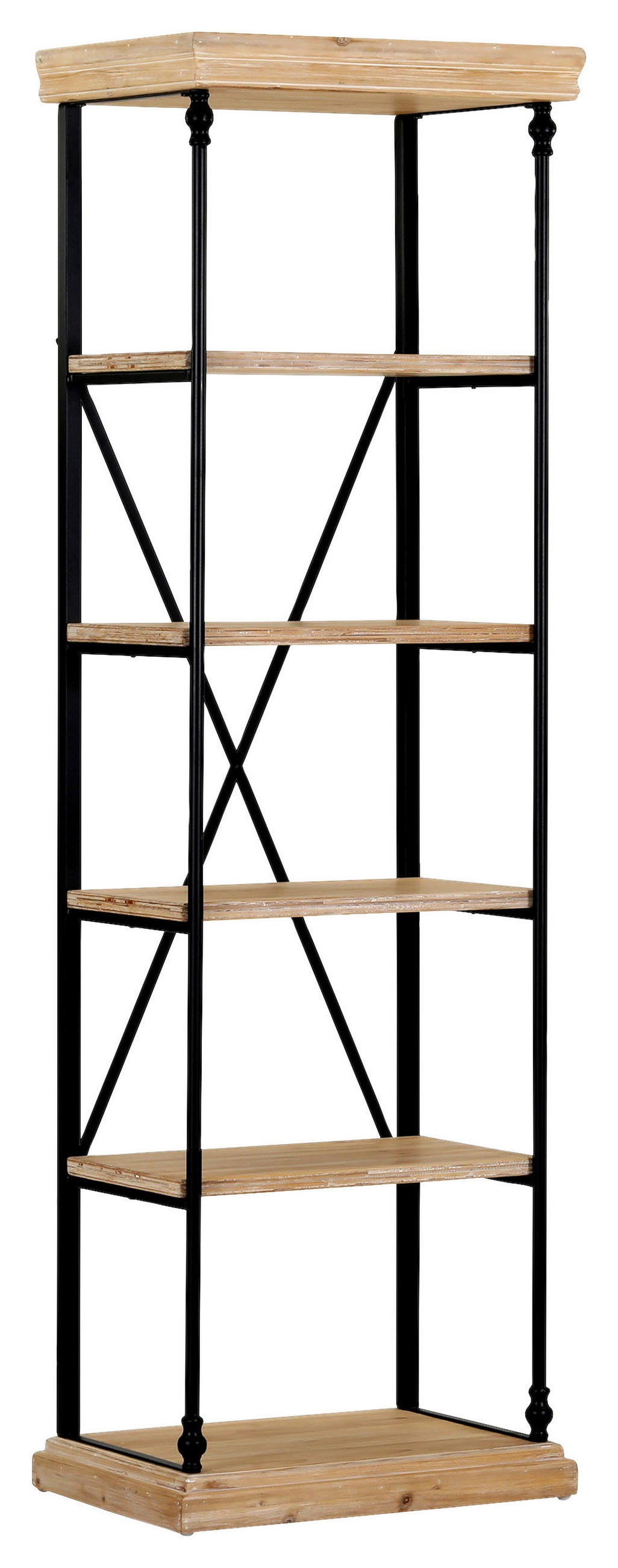 REGAL  60/196/43 cm Schwarz, Tannenholzfarben  - Tannenholzfarben/Schwarz, Design, Holz/Metall (60/196/43cm) - Landscape