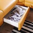ECKSOFA in Echtleder Gelb  - Gelb/Alufarben, Design, Leder/Metall (239/271cm) - Cantus
