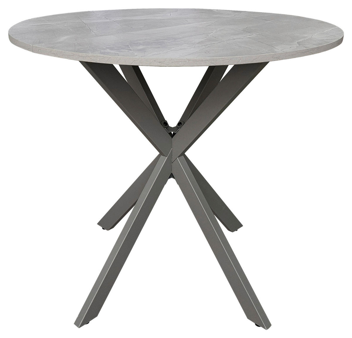 JÍDELNÍ STŮL, šedá, 80/80/75 cm - šedá, Moderní, kov/kompozitní dřevo (80/80/75cm) - MID.YOU
