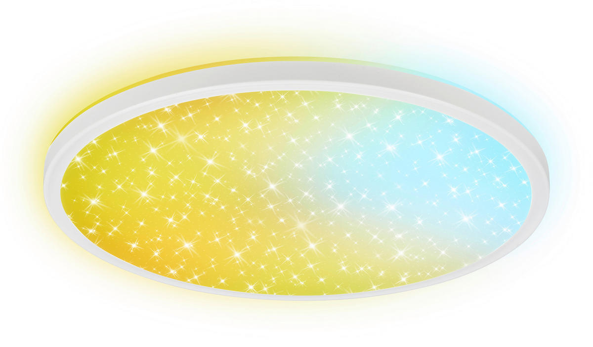 LED-DECKENLEUCHTE Aura Glow 37,5/4,5 cm   - Weiß, KONVENTIONELL, Kunststoff (37,5/4,5cm) - Briloner