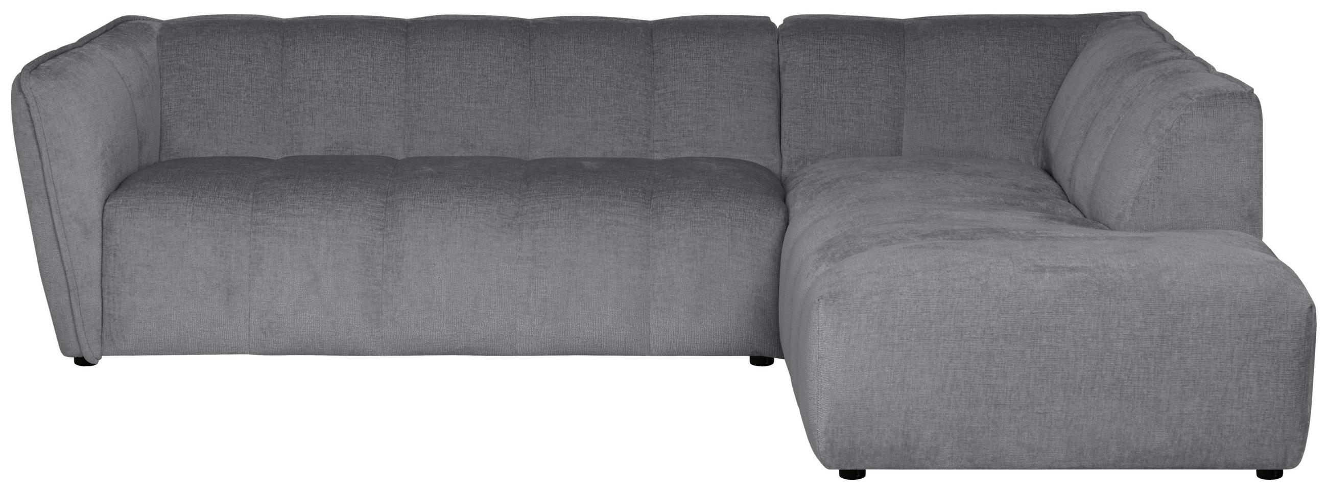 ECKSOFA  LIVOLI Hellgrau Chenille  - Hellgrau/Schwarz, Design, Textil (260/218cm) - MID.YOU