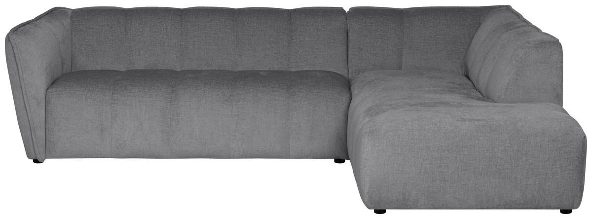 ECKSOFA  LIVOLI Hellgrau Chenille  - Hellgrau/Schwarz, Design, Textil (260/218cm) - MID.YOU