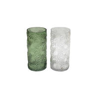 VÁZA, sklo,  - bílá/šalvějově zelená, Basics, sklo (12/12/25cm)