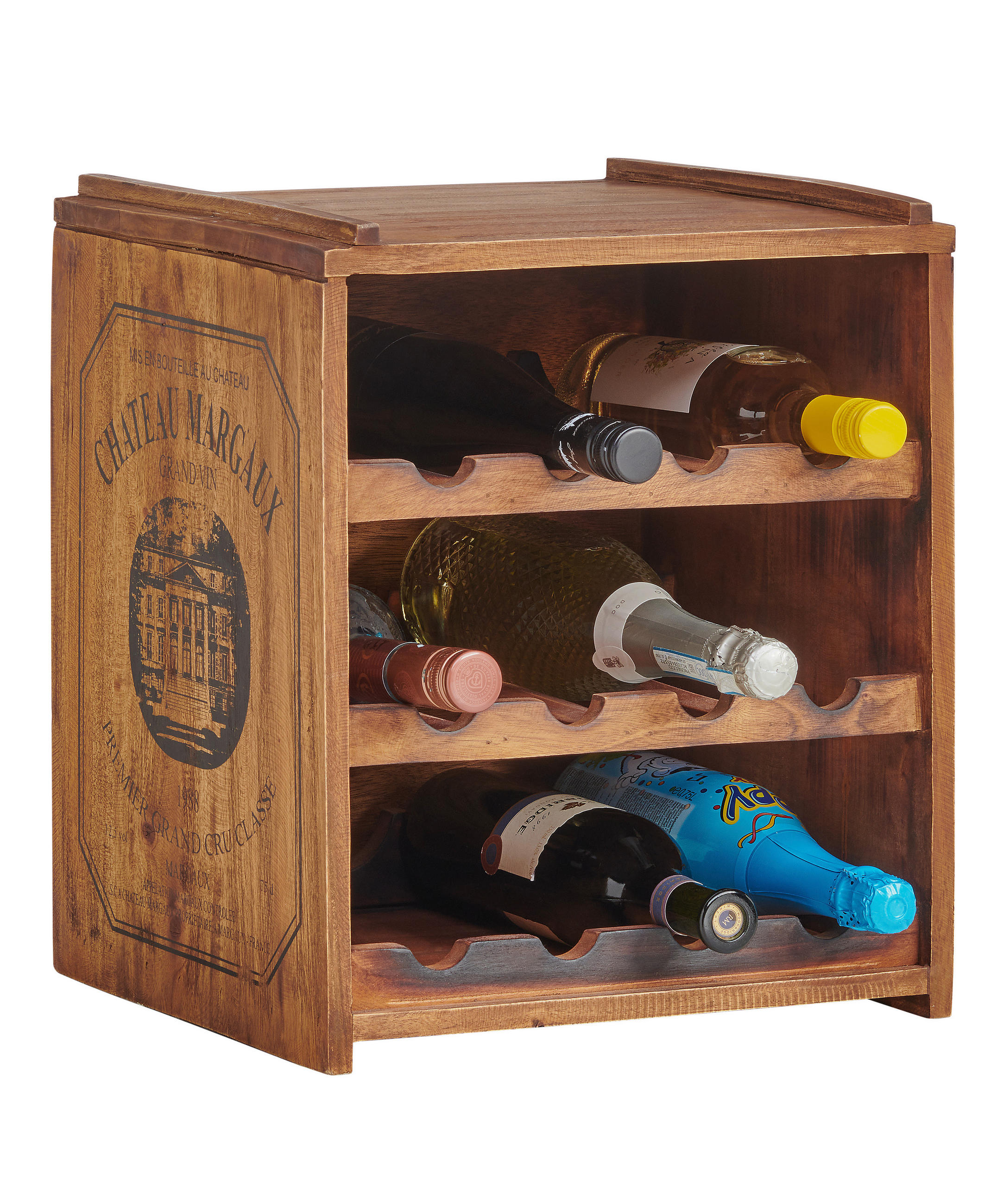 WEINREGAL 36/40/32 cm  - Naturfarben, Trend, Holz (36/40/32cm) - Ambia Home