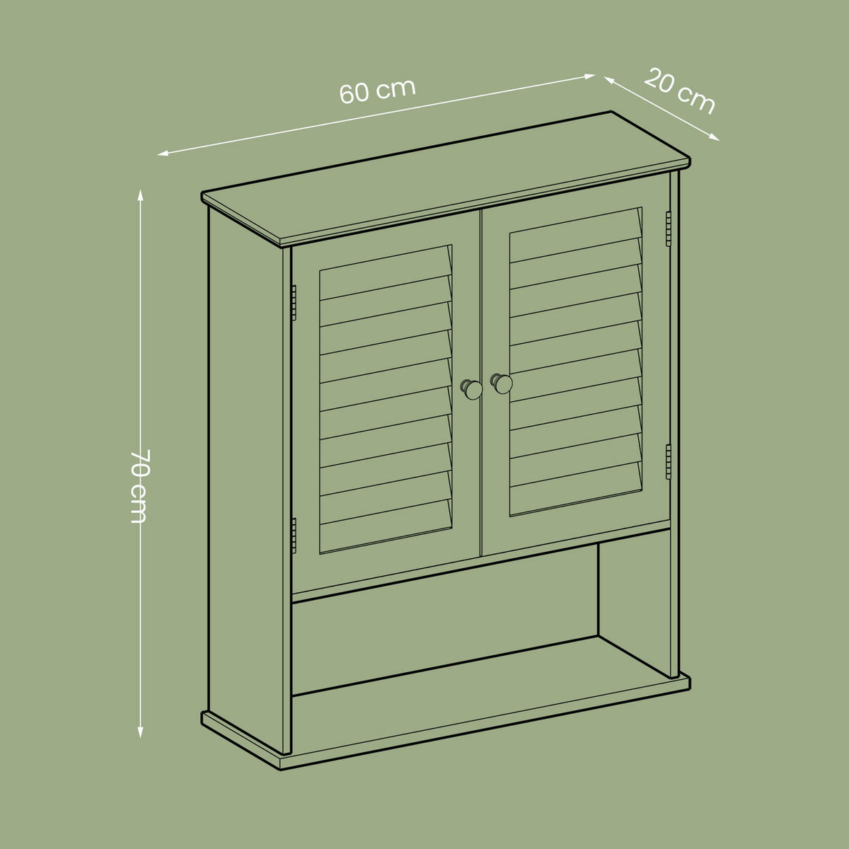 HÄNGESCHRANK 60/70/20 cm  - Grau, MODERN, Holzwerkstoff (60/70/20cm) - MID.YOU